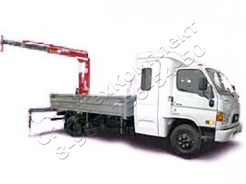 Бортовой Hyundai HD 78 с 7-местной кабиной, с КМУ на заднем свесе